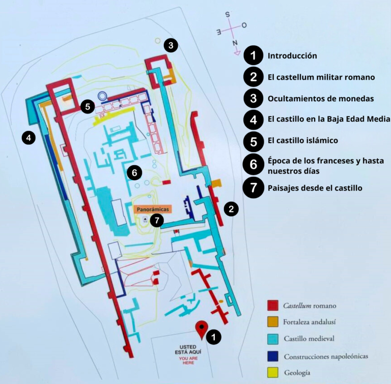 Mapa audioguia castillo puntos español